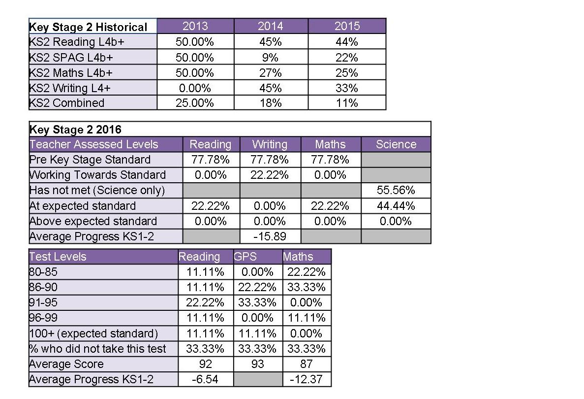 Medeshamstede Academy Performance Tables